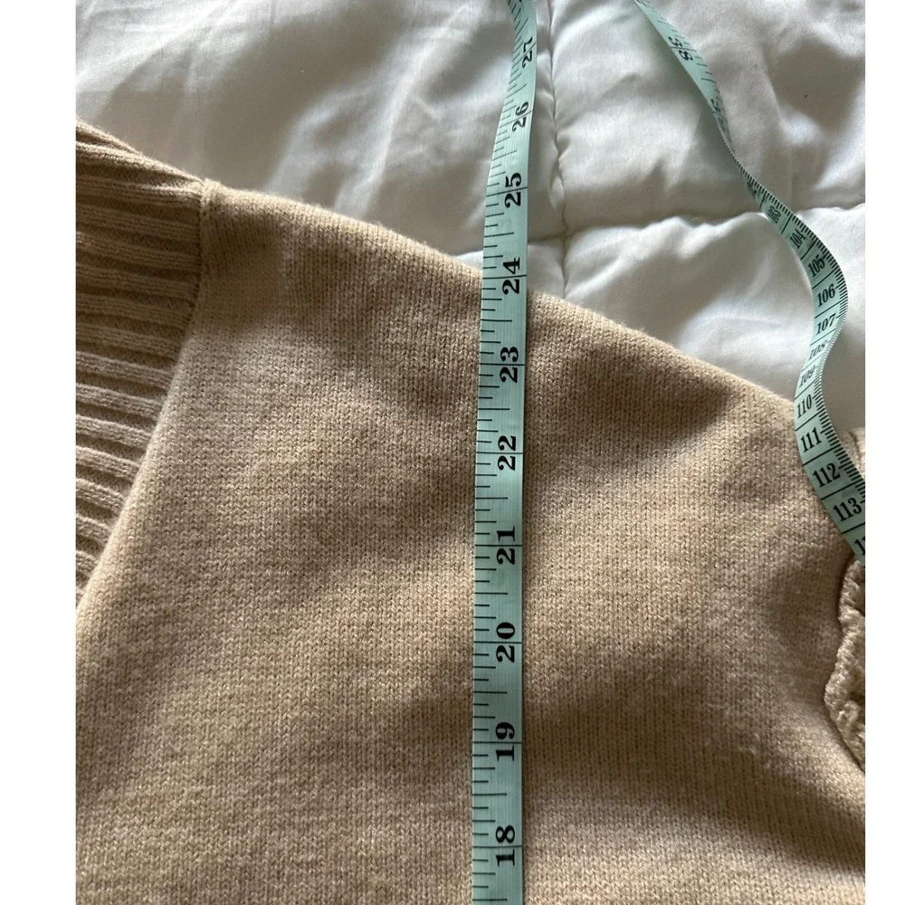 Free People Orion A line Tunic Sweater Beige Almond XS Knit Comfy Oversized‎